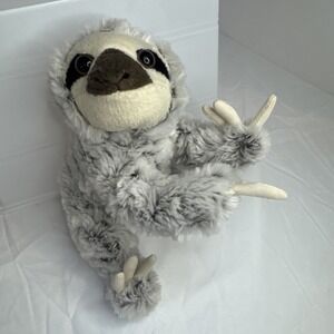 Adventure Planet Plush Animal Den - SLOTH White Frosted Fur 8‎ Inches